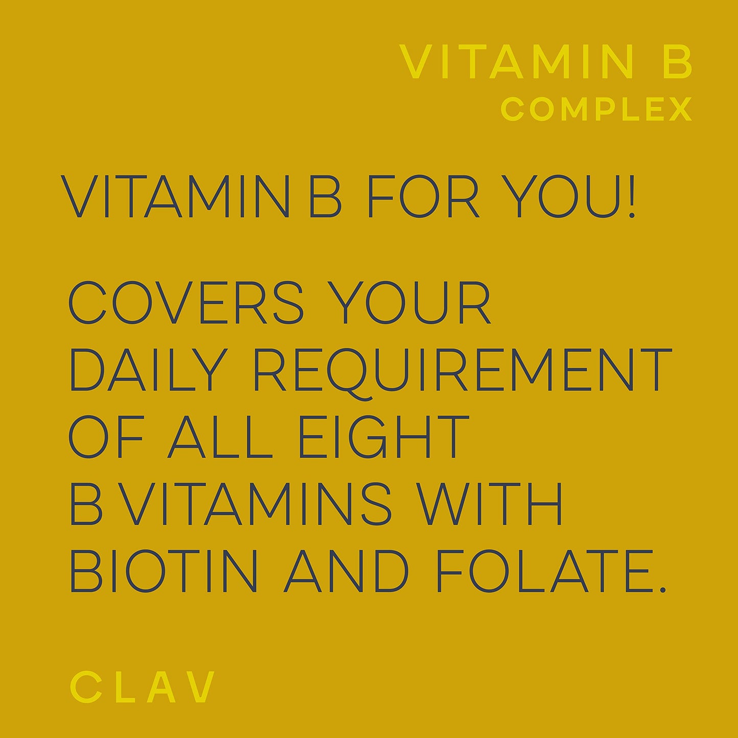 CLAV vitaminas B cápsulas vista cercana