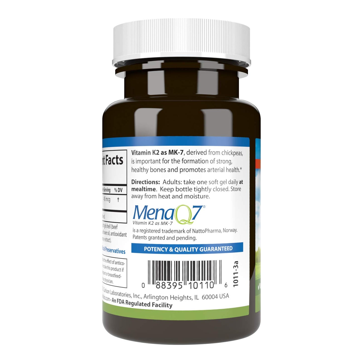 Close up cápsulas blandas vitamina K2 45mcg Carlson Labs