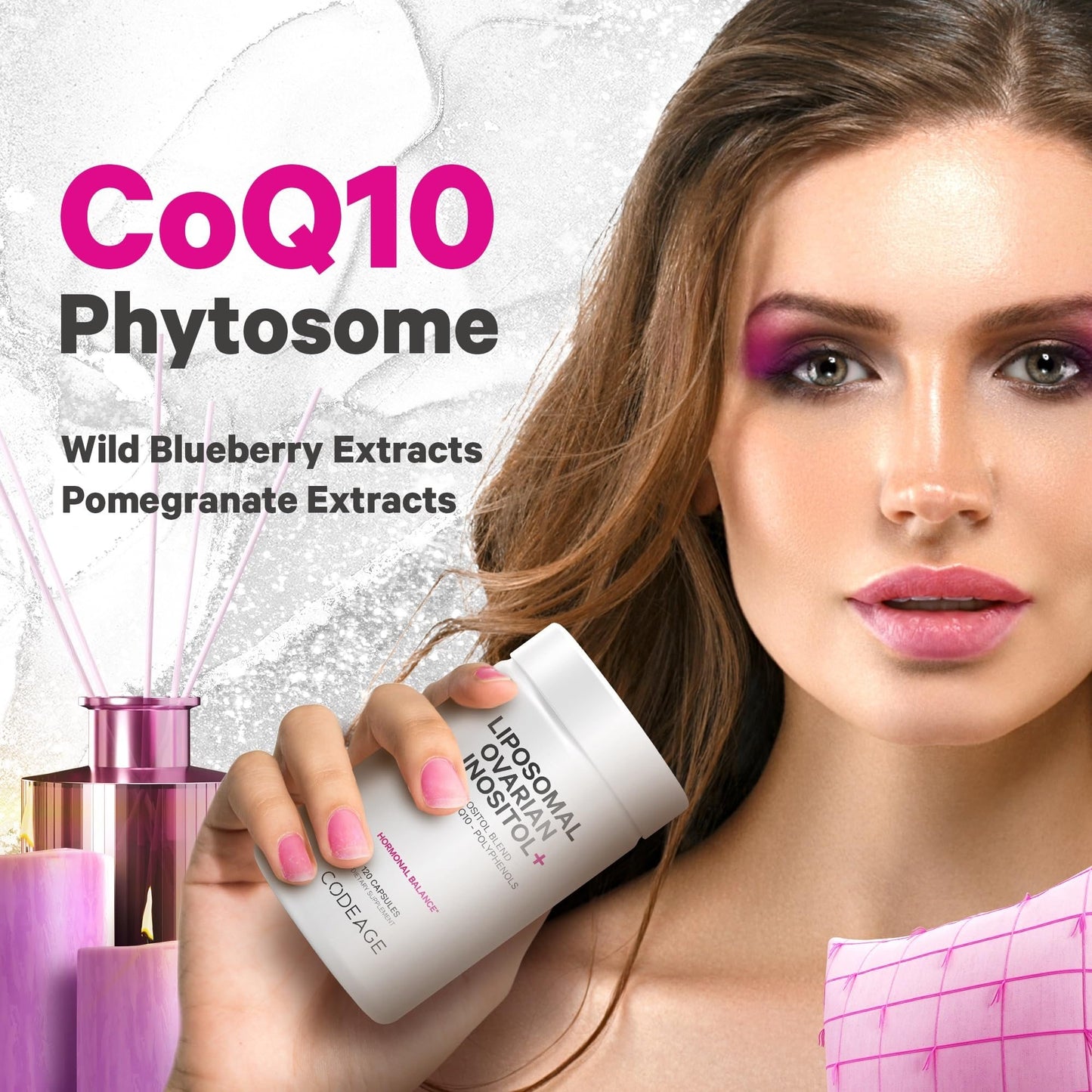 Codeage suplemento para mujeres con salud ovárica y mezcla de extractos naturales