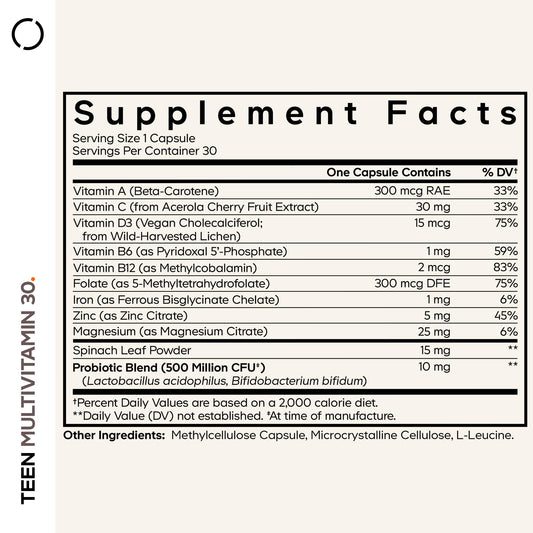 Codeage vitaminas y probióticos para adolescentes