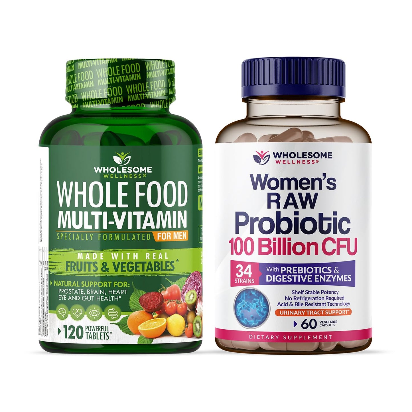 Combo multivitaminico para hombres y probioticos para mujeres