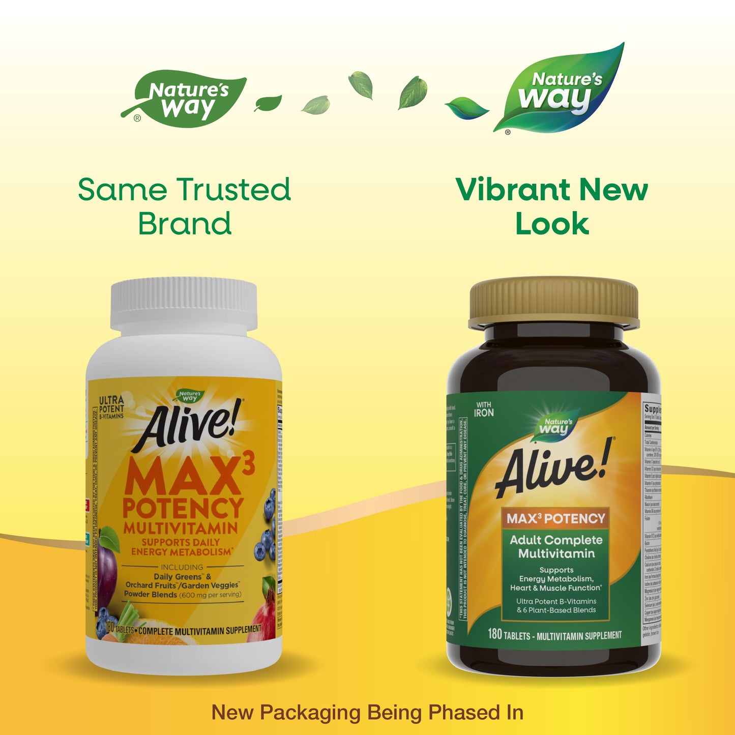 Comparación de etiquetas de multivitaminas Nature's Way