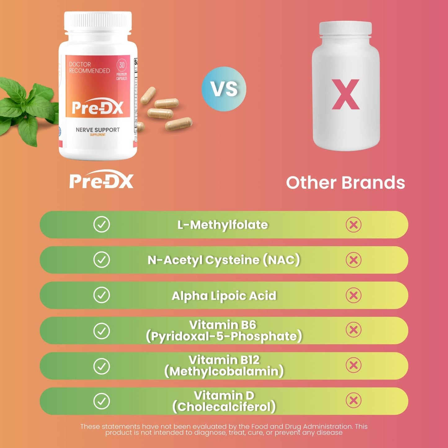 Comparación Pre-DX con otras marcas