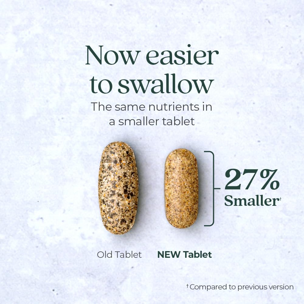 Comparación de tamaño de tabletas de multivitaminas