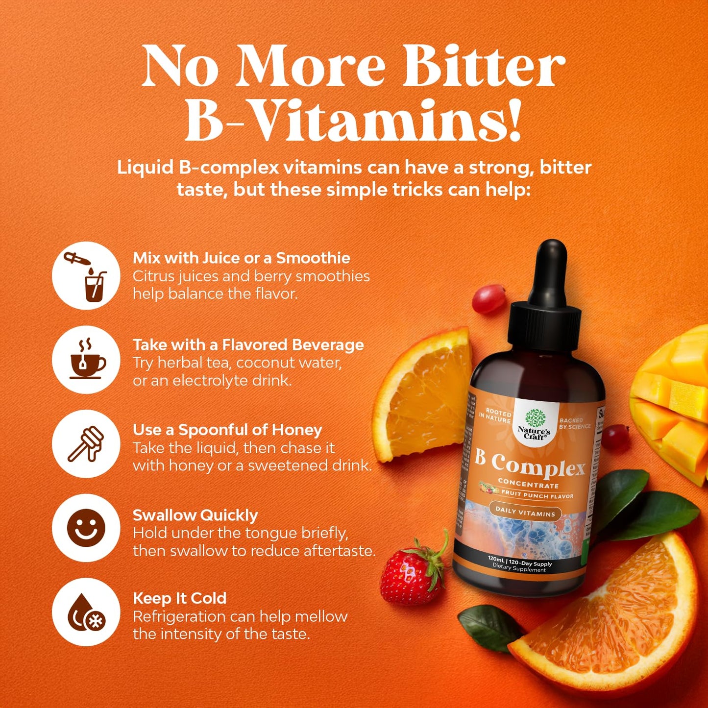 Complejo b líquido con vitamina c Natures Craft