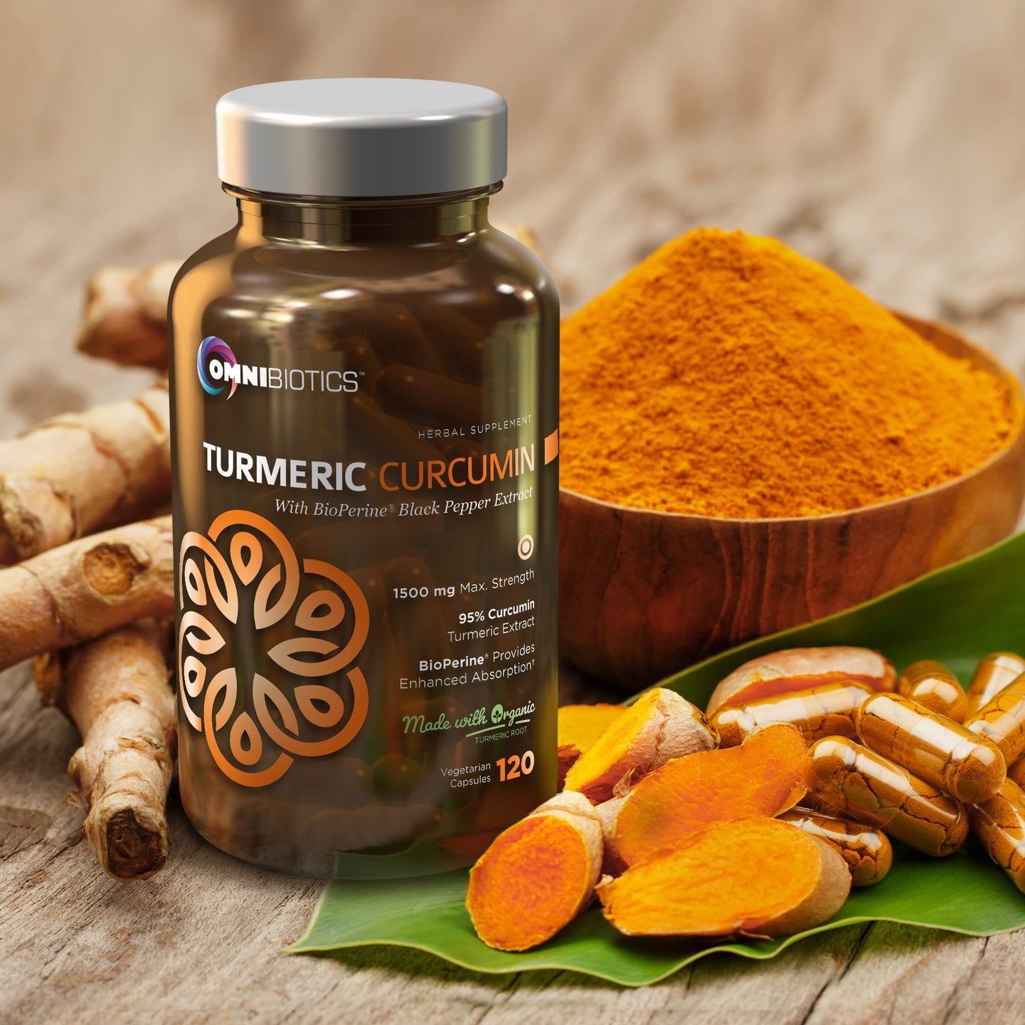 Complemento alimenticio OmniBiotics con mio-inositol y cúrcuma curcumina