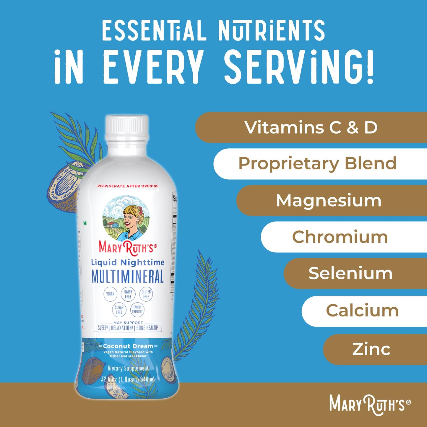Componentes nutricionales del multimineral nocturno