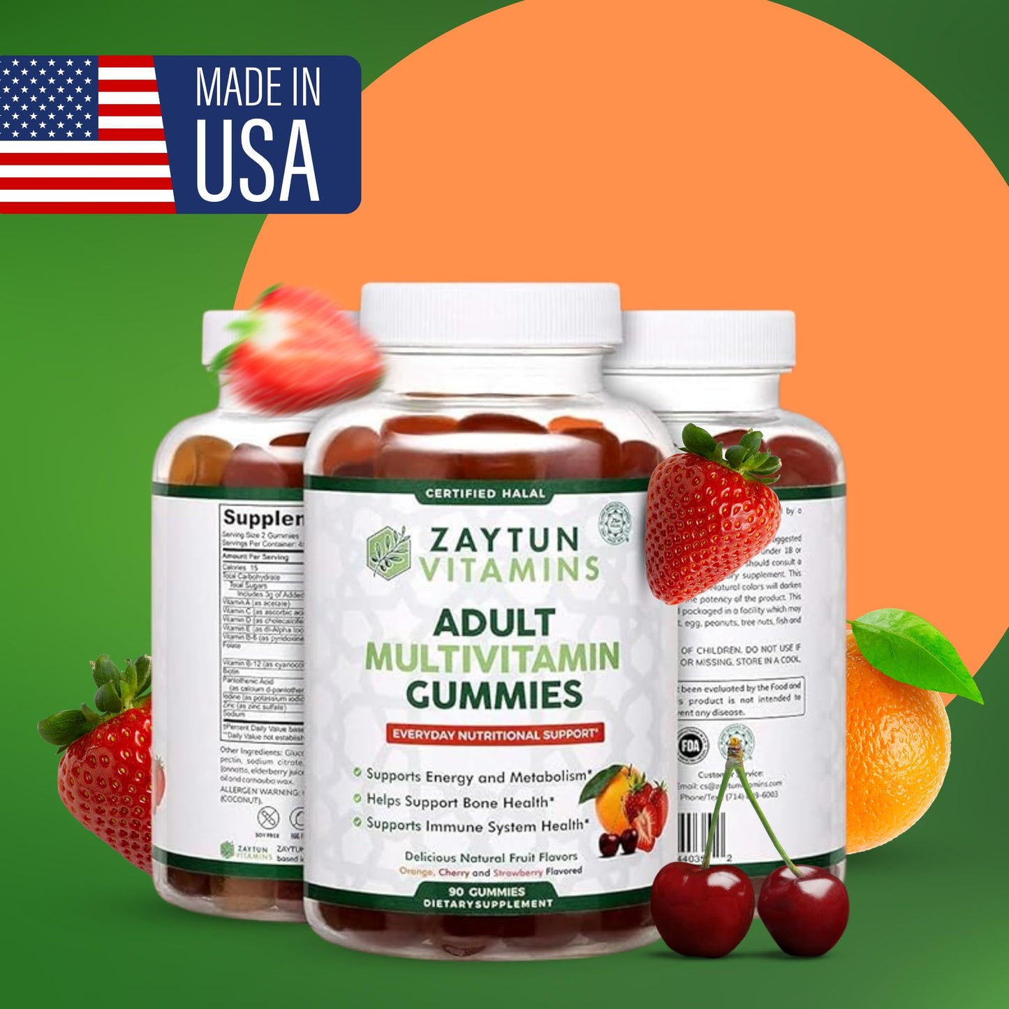 Composición de vitaminas en gomitas Zaytun
