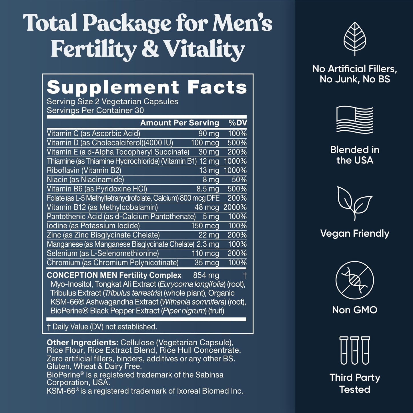 Conception For Him apoyo nutricional para salud reproductiva masculina