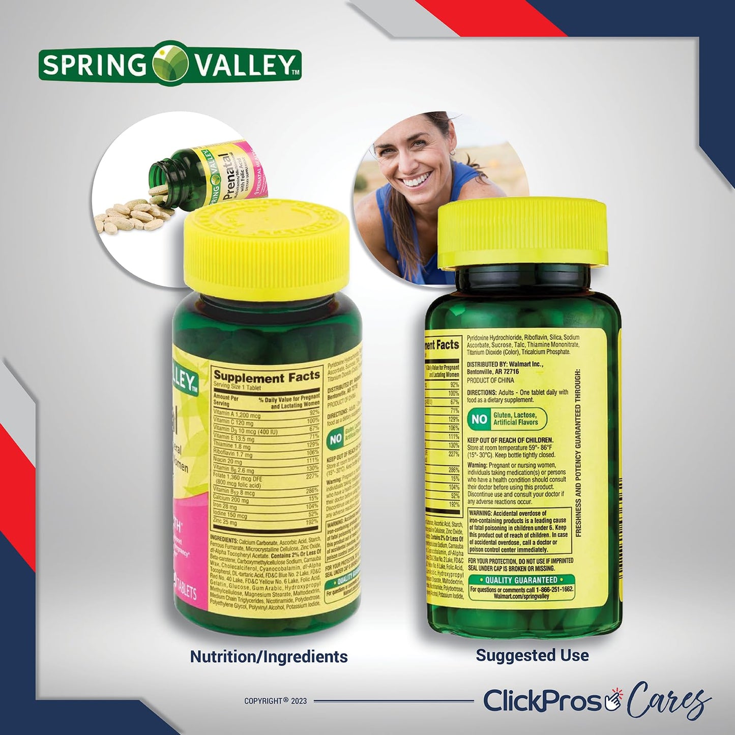 Contenedor portátil para pastillas incluido con multivitamínico prenatal
