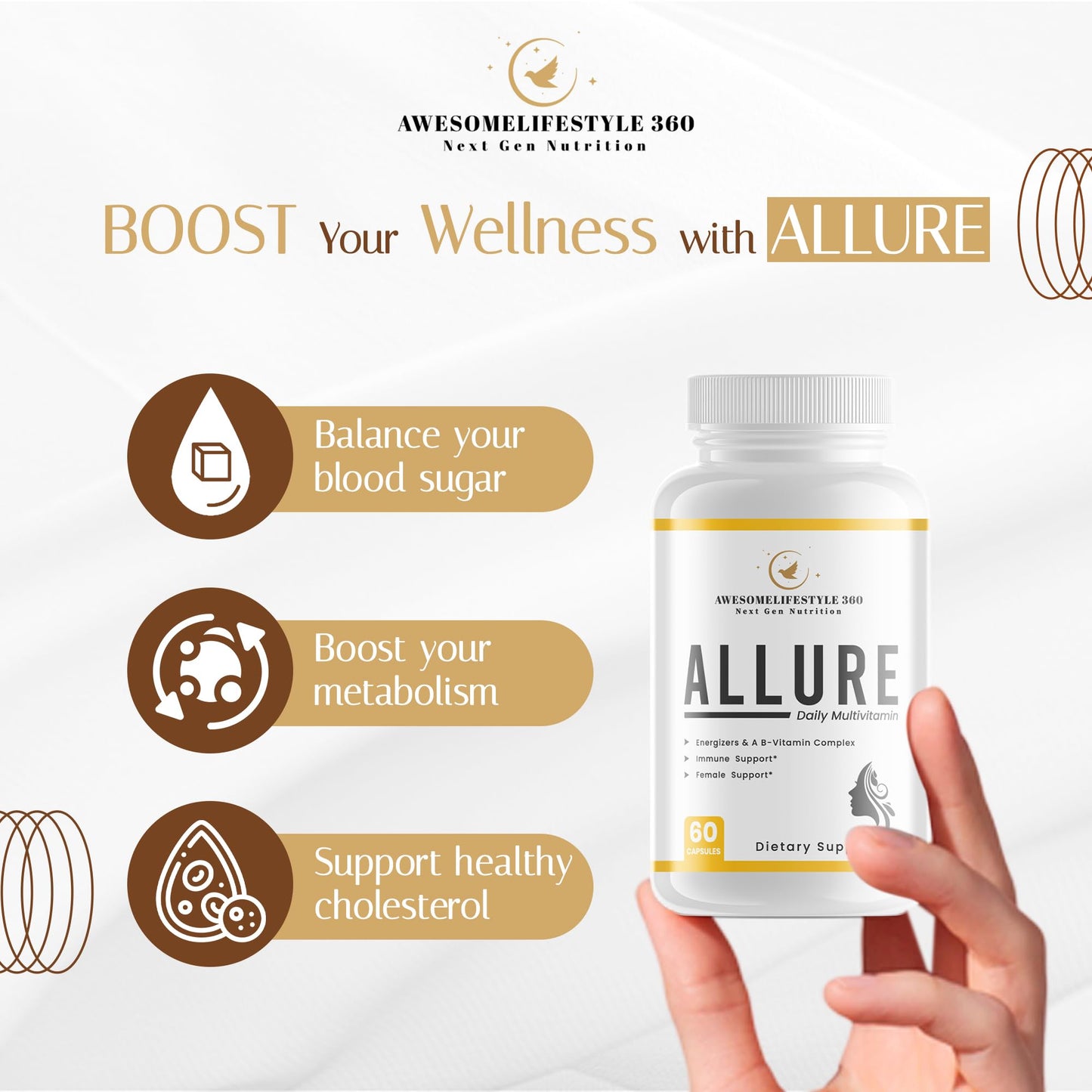 Contenido cápsulas multivitamínicas Awesomelifestyle360 60 unidades