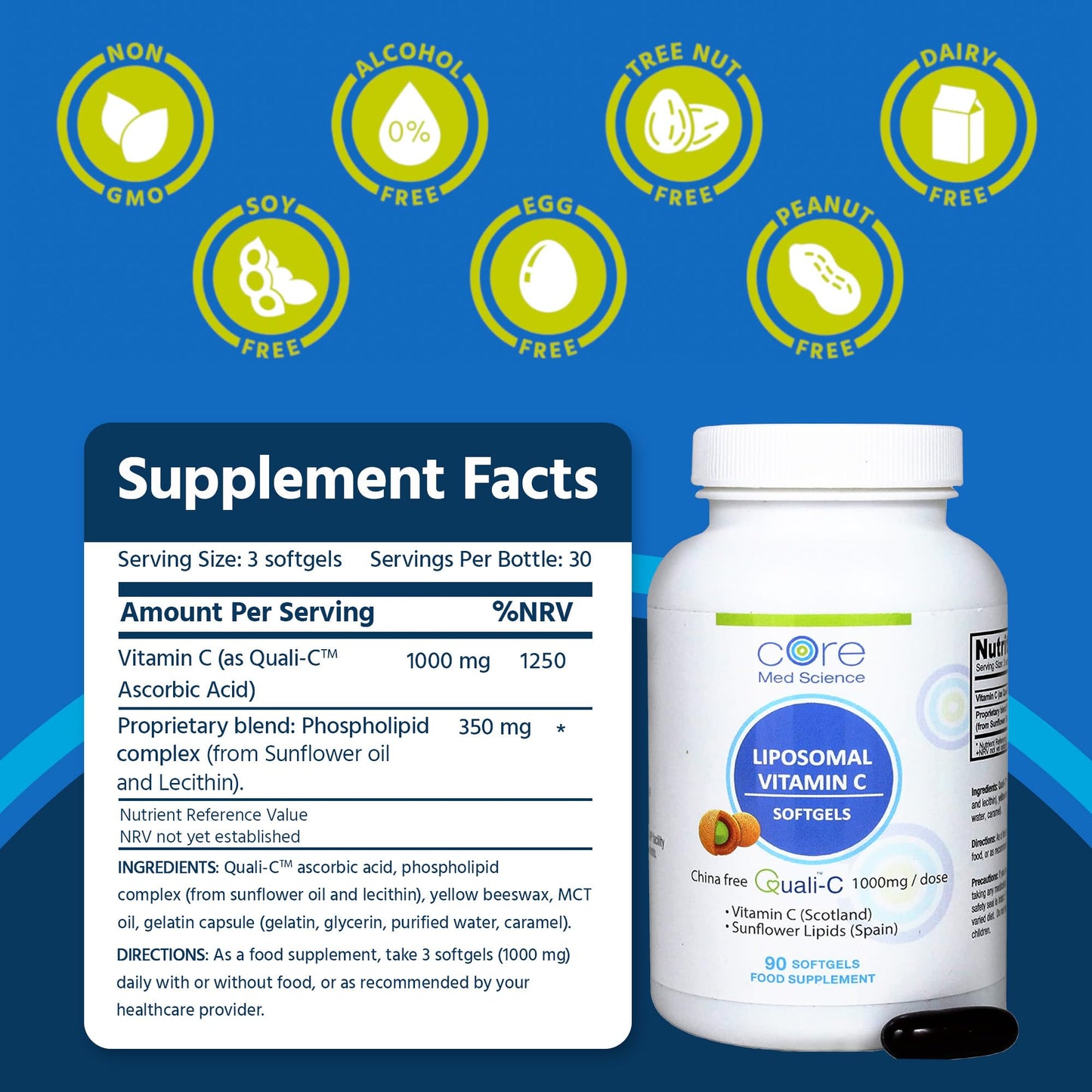 core med science suplemento vitamina c liposomal antioxidante
