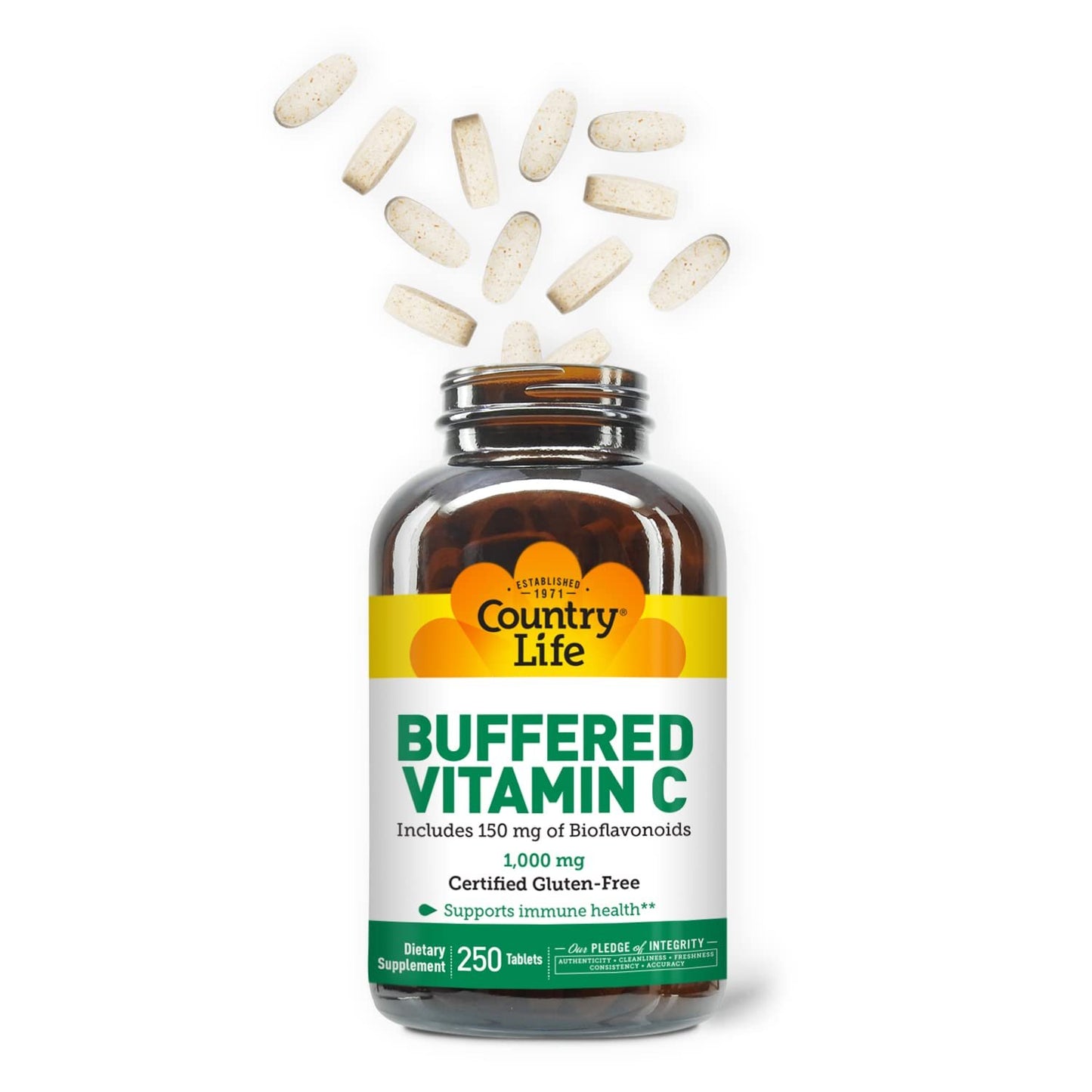 Country Life cápsulas Vitamina C con minerales calcio magnesio potasio