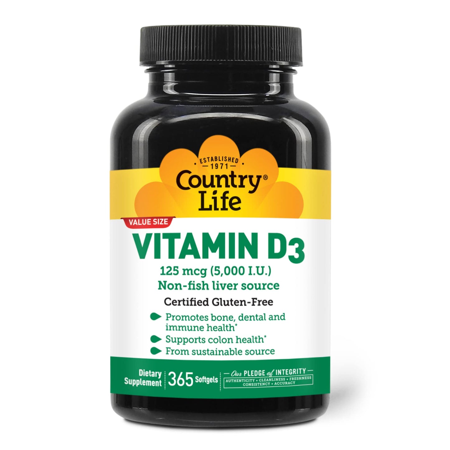 Country Life vitamina d3 sin pescado 365 cápsulas blandas