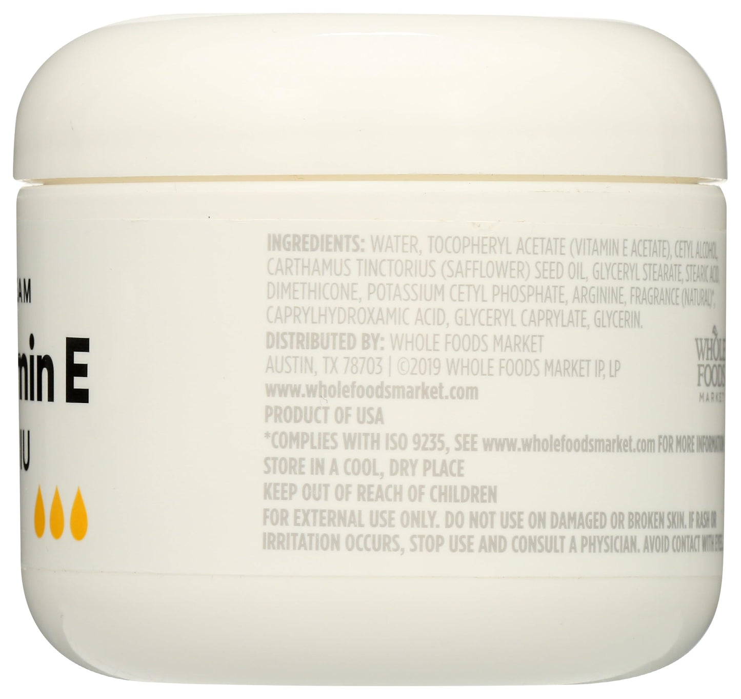 Crema corporal vitamina E 28000 IU 4 onzas 365 Whole Foods
