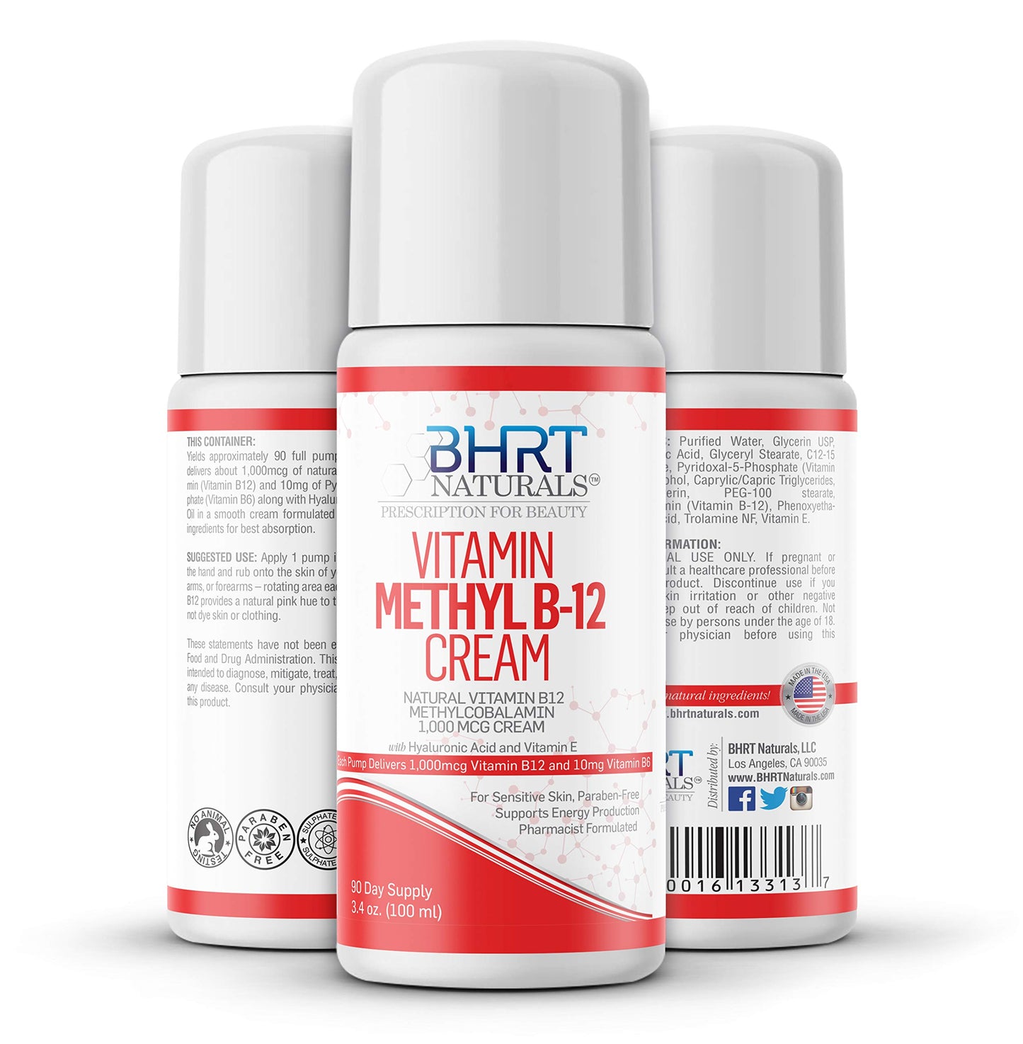 Crema Vitamina B12 1000mcg BHRT Naturals envase
