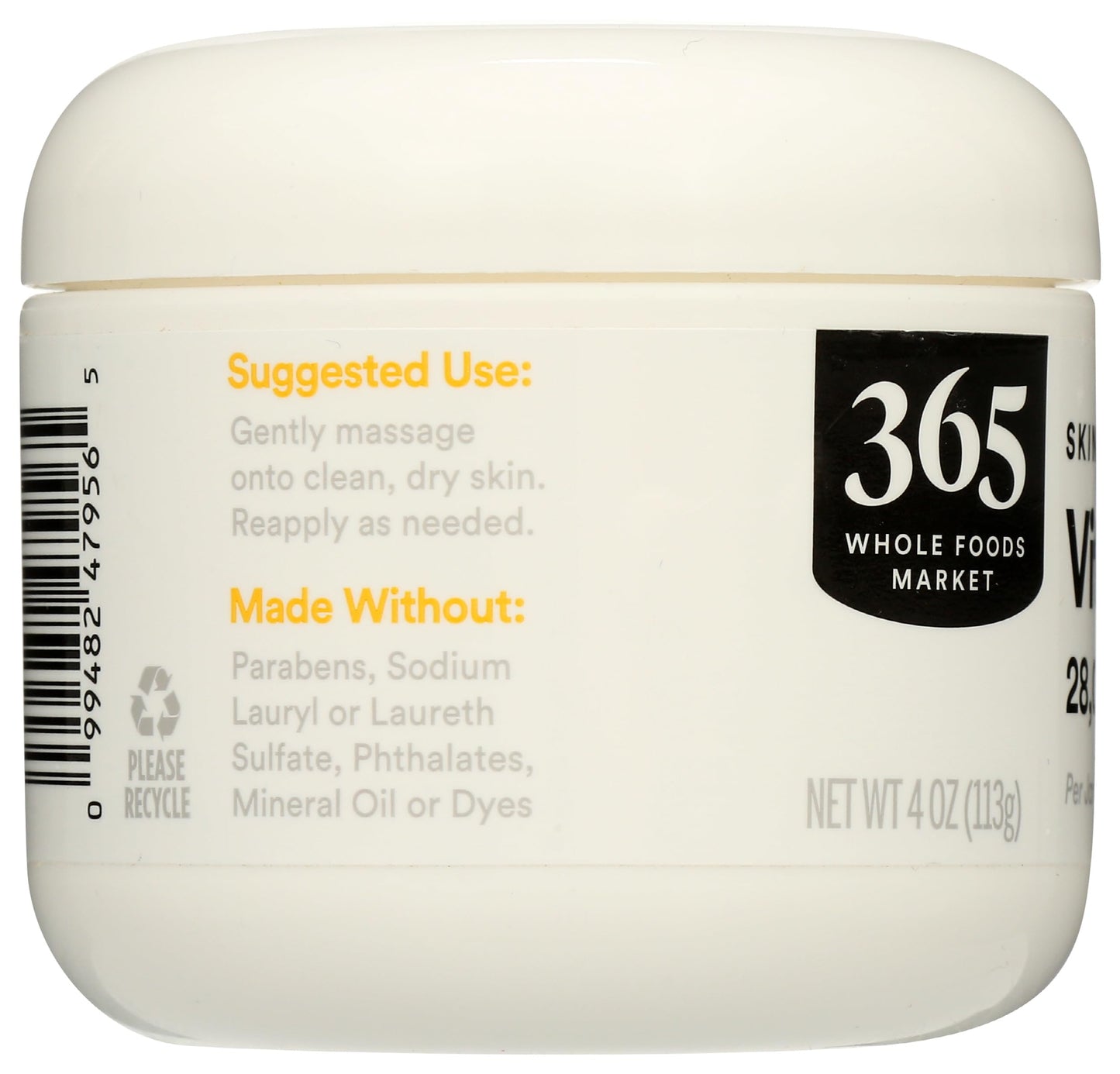 Crema vitamina E para cuidado corporal 365 Whole Foods Market