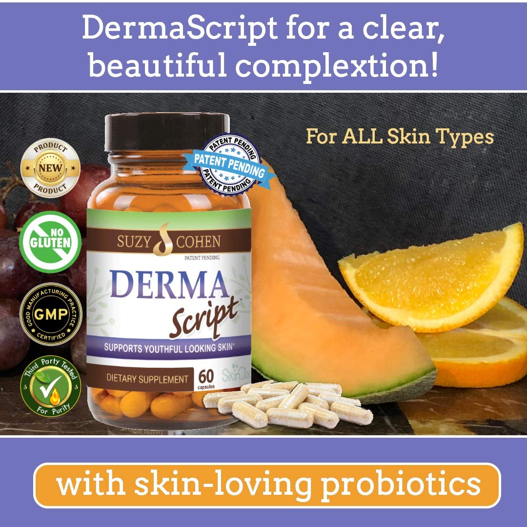 DermaScript probiótico cápsulas 60 unidades para piel clara