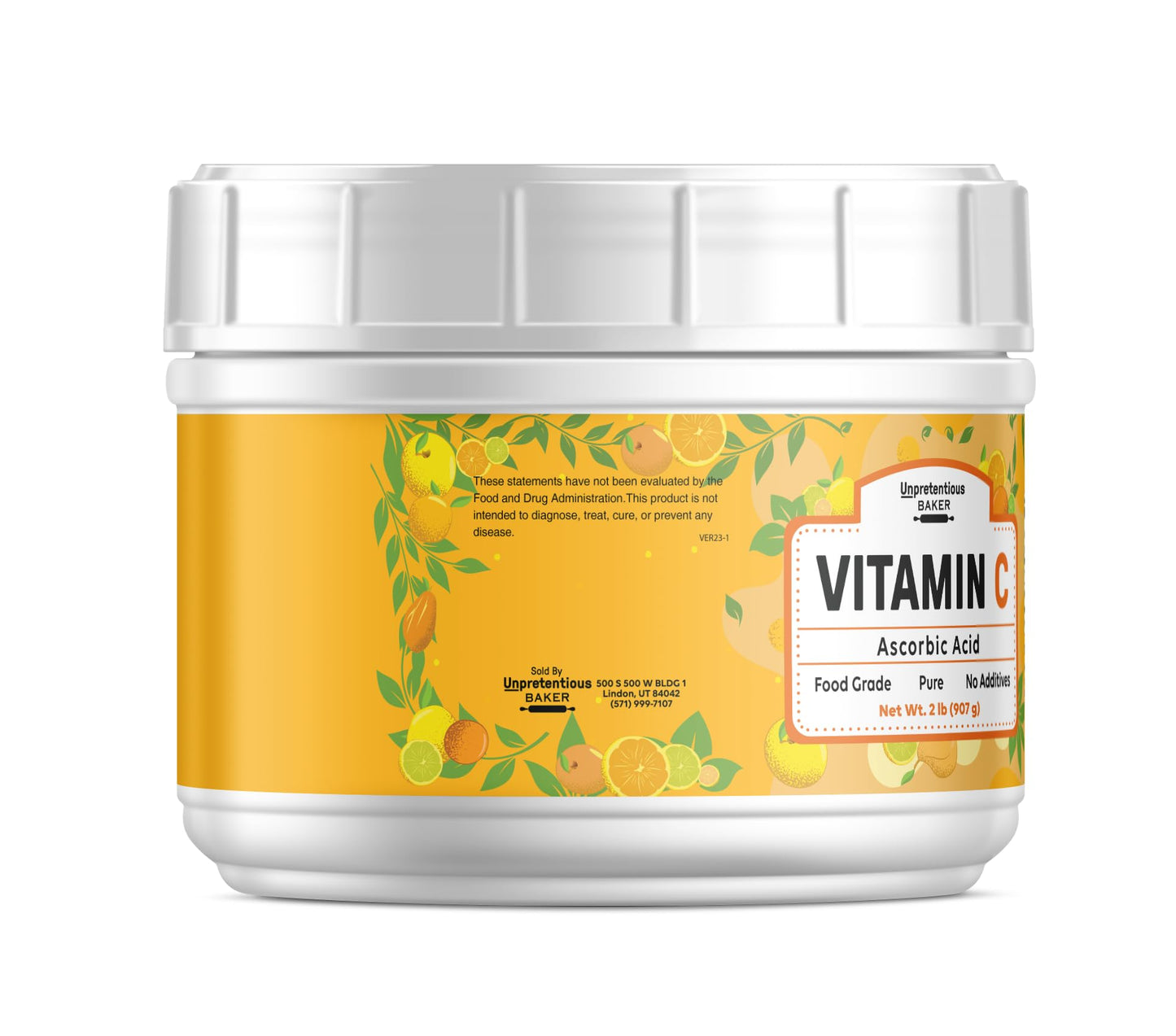 Detalle bote de polvo de vitamina C Unpretentious