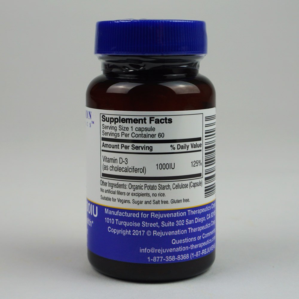 Detalle cápsula vegana vitamina d3 Rejuvenation Therapeutics