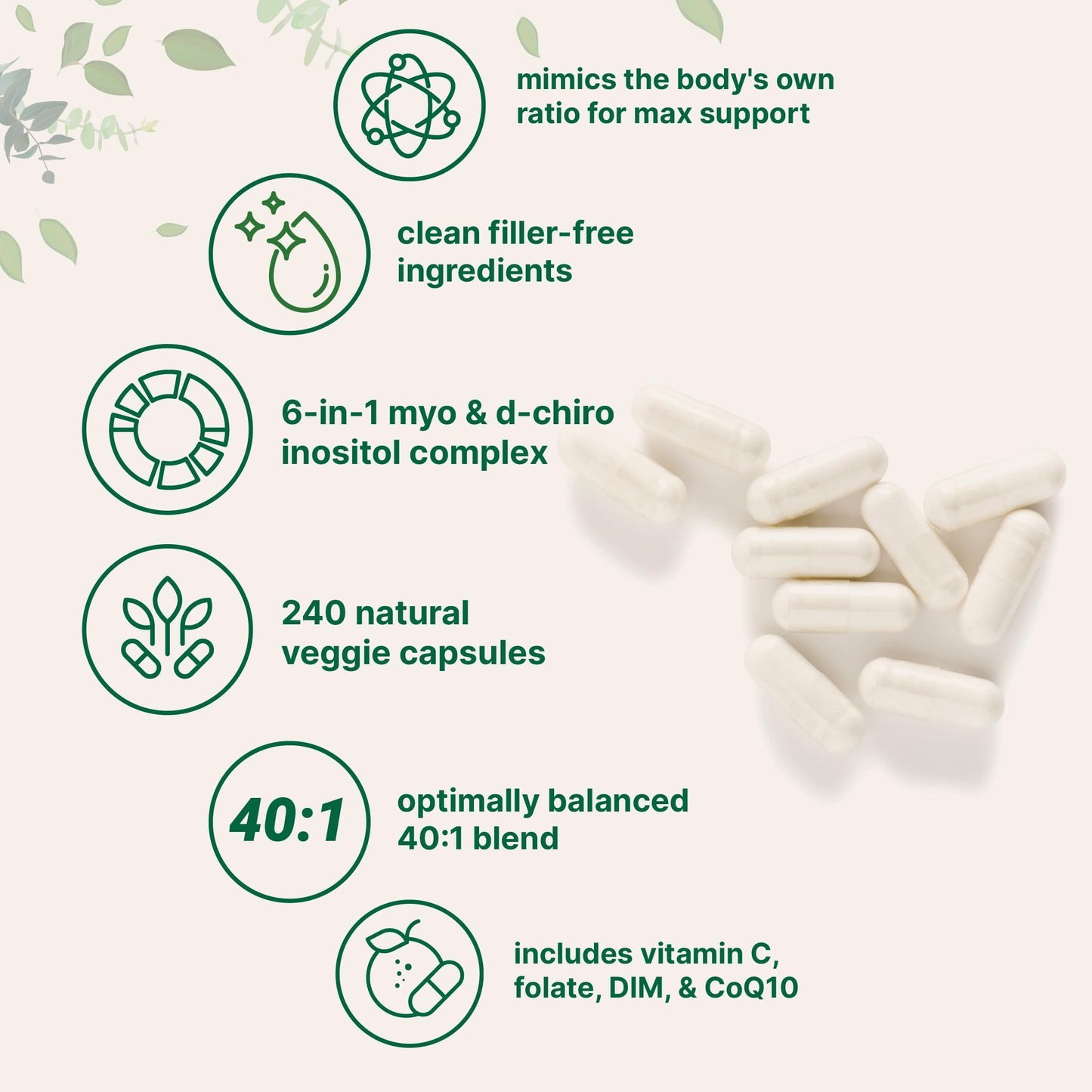 Detalle cápsula vegetariana Micro Ingredients Inositol 40:1