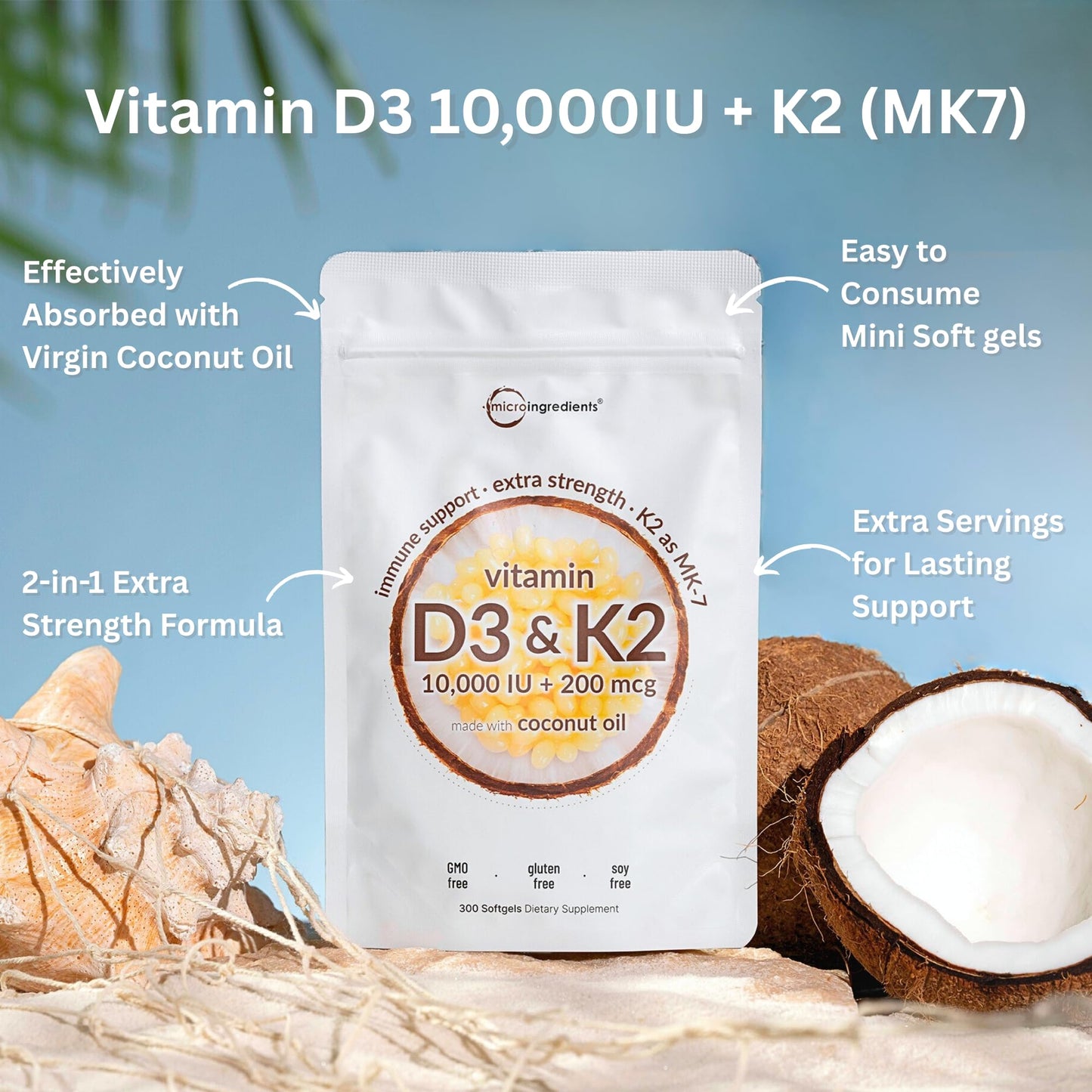 Detalle cápsulas blandas vitamina D3 K2