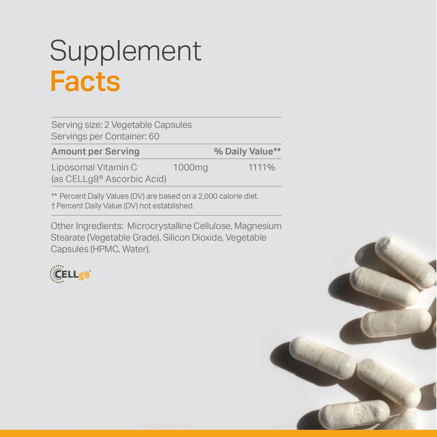 Detalle cápsulas liposomales vitamina c anew vita