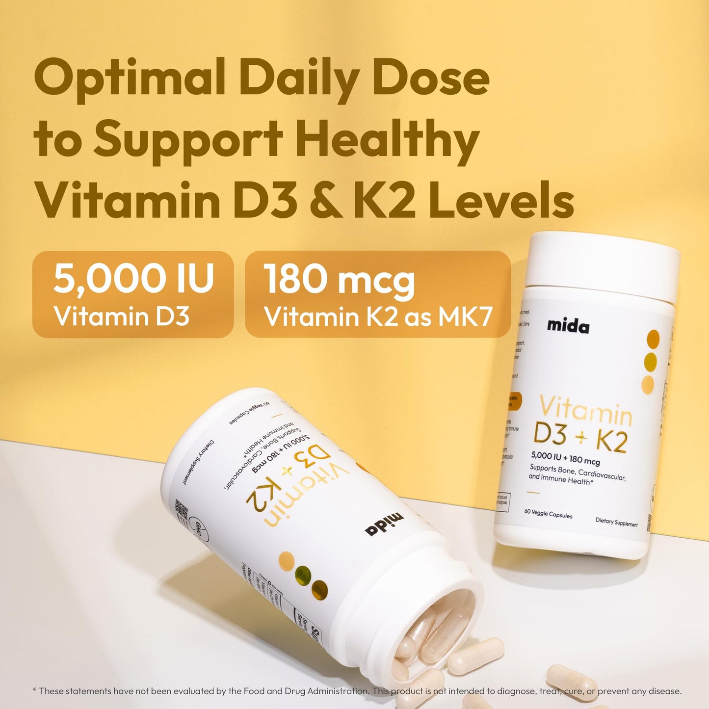 Mida Health detalle cápsulas vitamina d3 k2