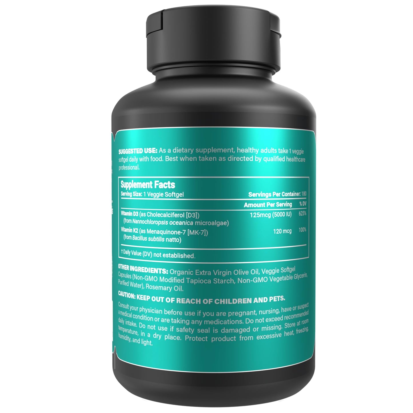 Detalle cápsulas Naturalis vitamina D3 K2 para huesos y defensa