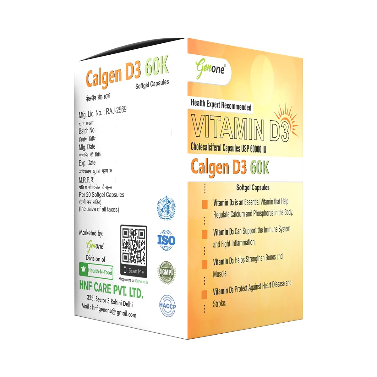 detalle cápsulas suplementarias genone calgen d3