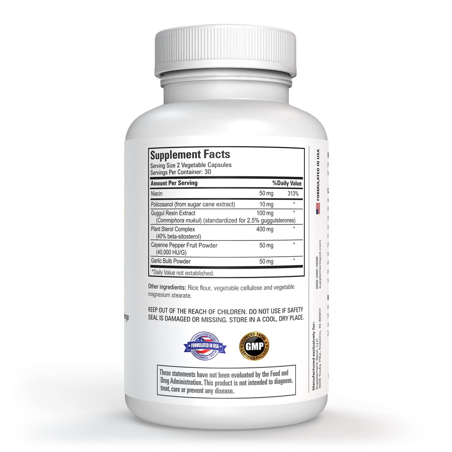 Detalle cápsulas supplement spot para control de colesterol
