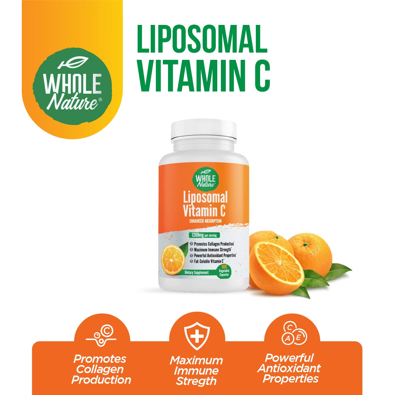 Detalle cápsulas veganas Whole Nature vitamina c 1200 mg