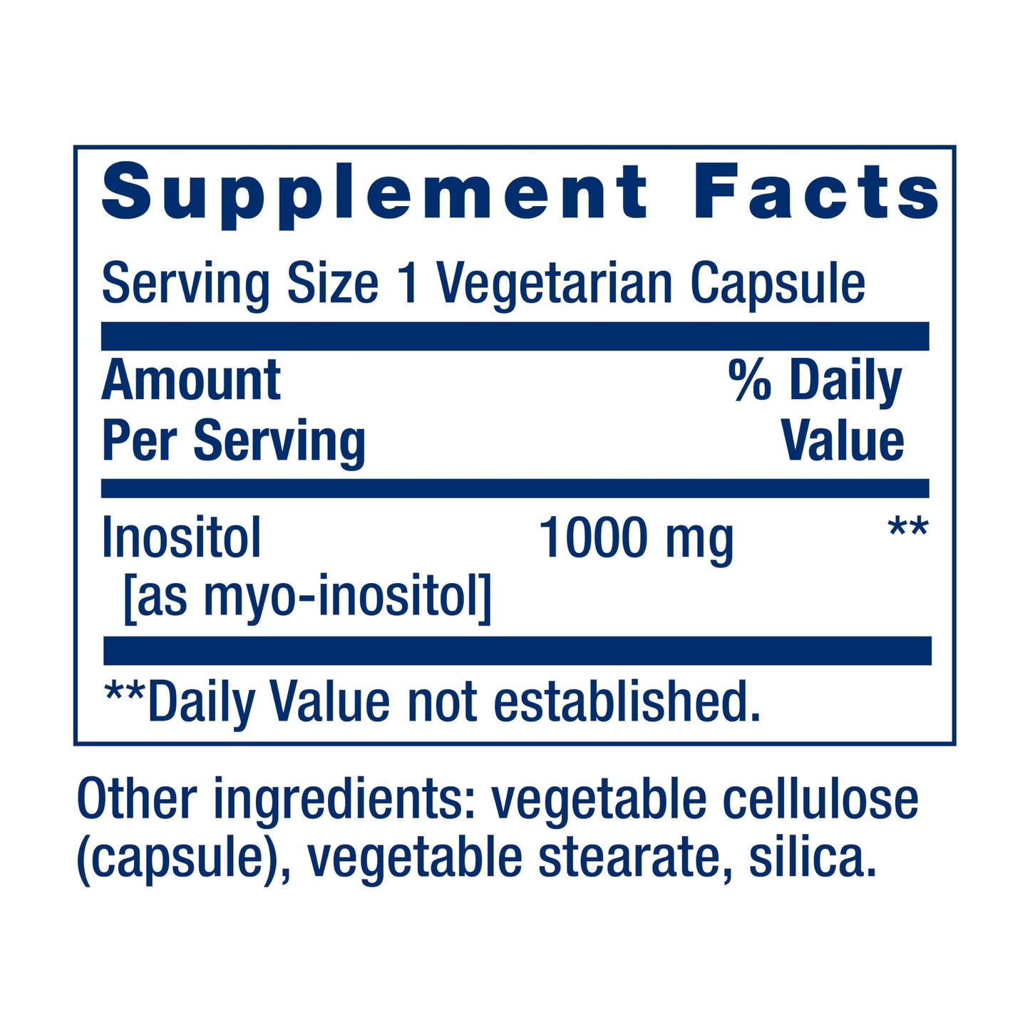 Detalle cápsulas vegetales Life Extension inositol