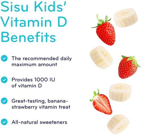 Detalle cápsulas vitamina D SISU para niños 1000UI