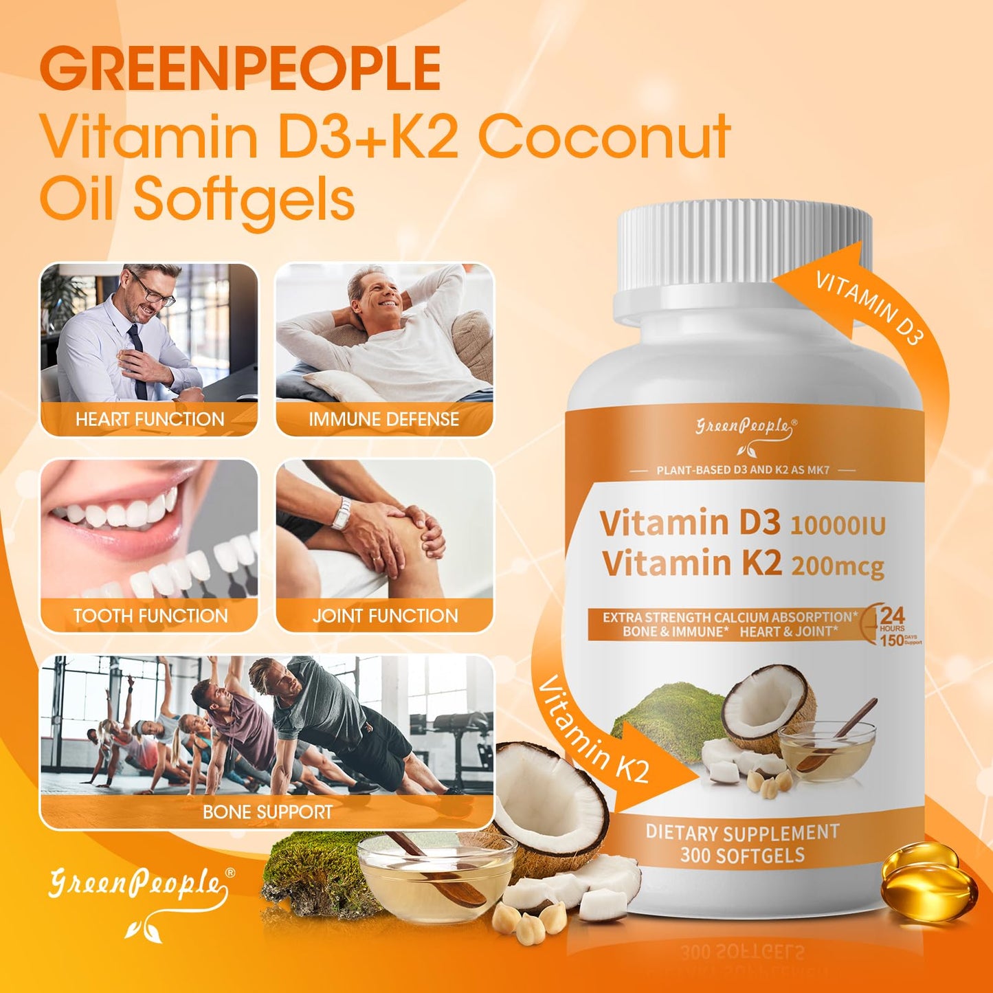 Detalle cápsulas vitamina D3 K2 MK-7 absorción mejorada