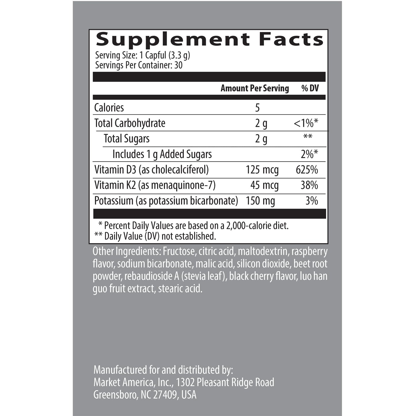 Detalle empaque Isotonix vitamina D K2 magnesio