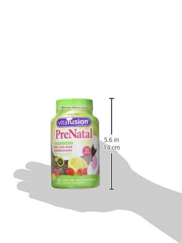 Detalle empaque Vitafusion gomitas prenatales 90 unidades