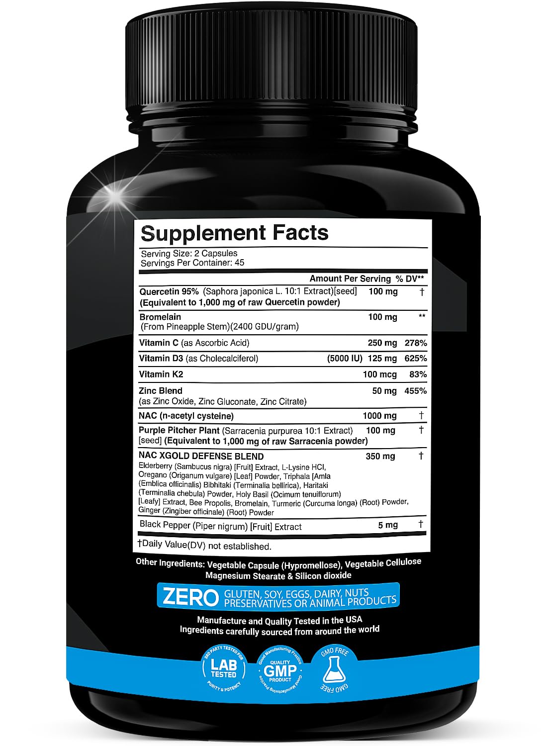 Detalle del empaque del suplemento XGold Defense Blend