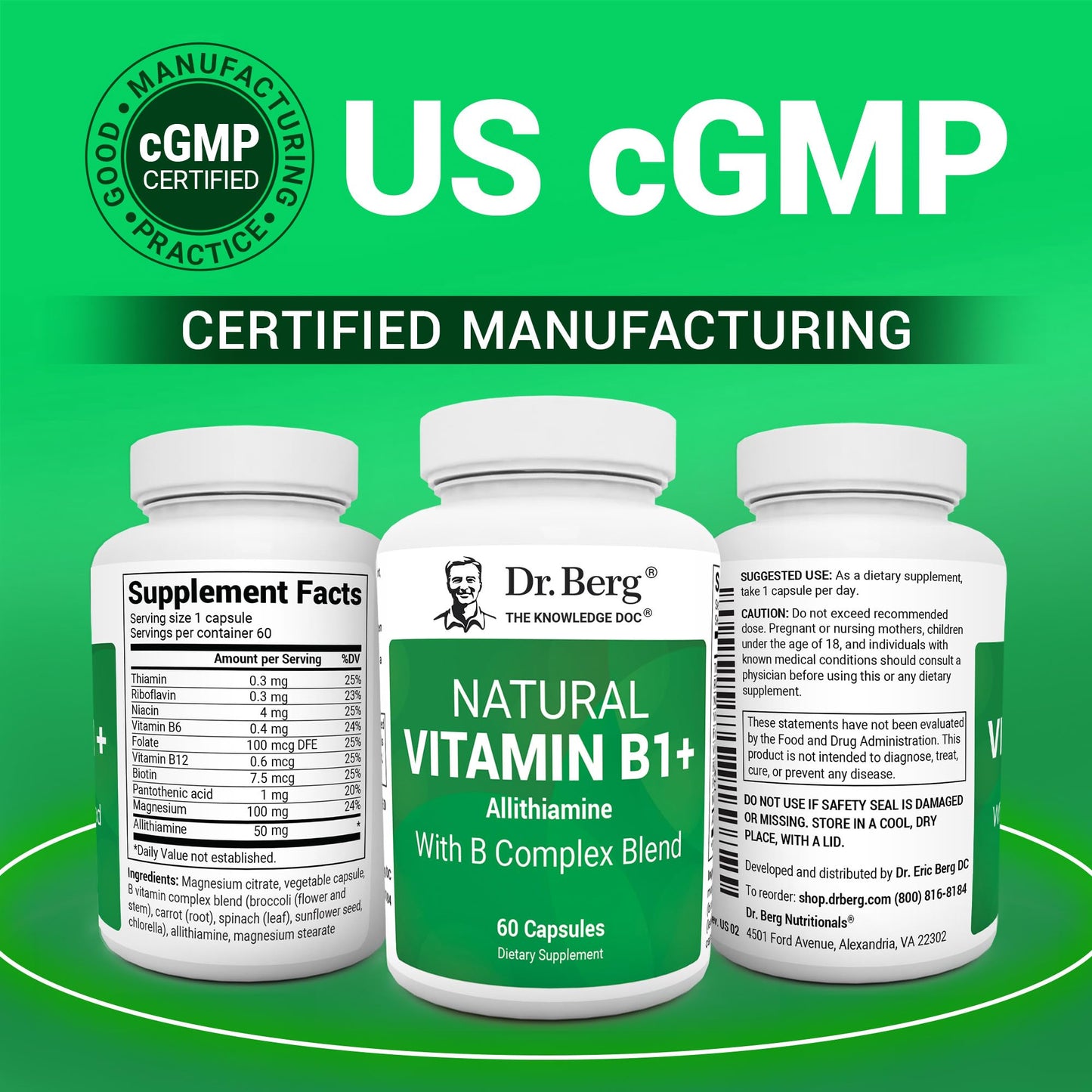 Detalle etiqueta ingredientes Dr. Berg vitaminas B