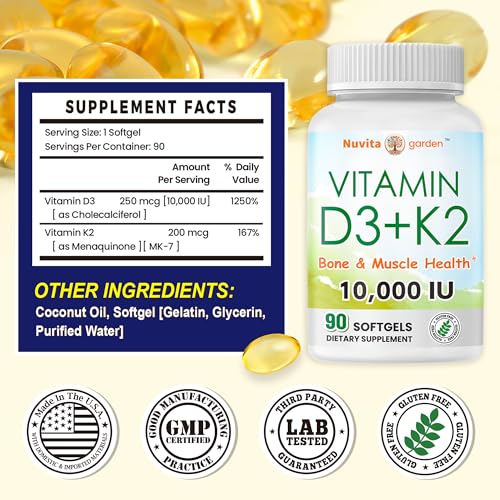 Detalle etiqueta NoMiLu vitamina D3 K2 10000UI suplemento