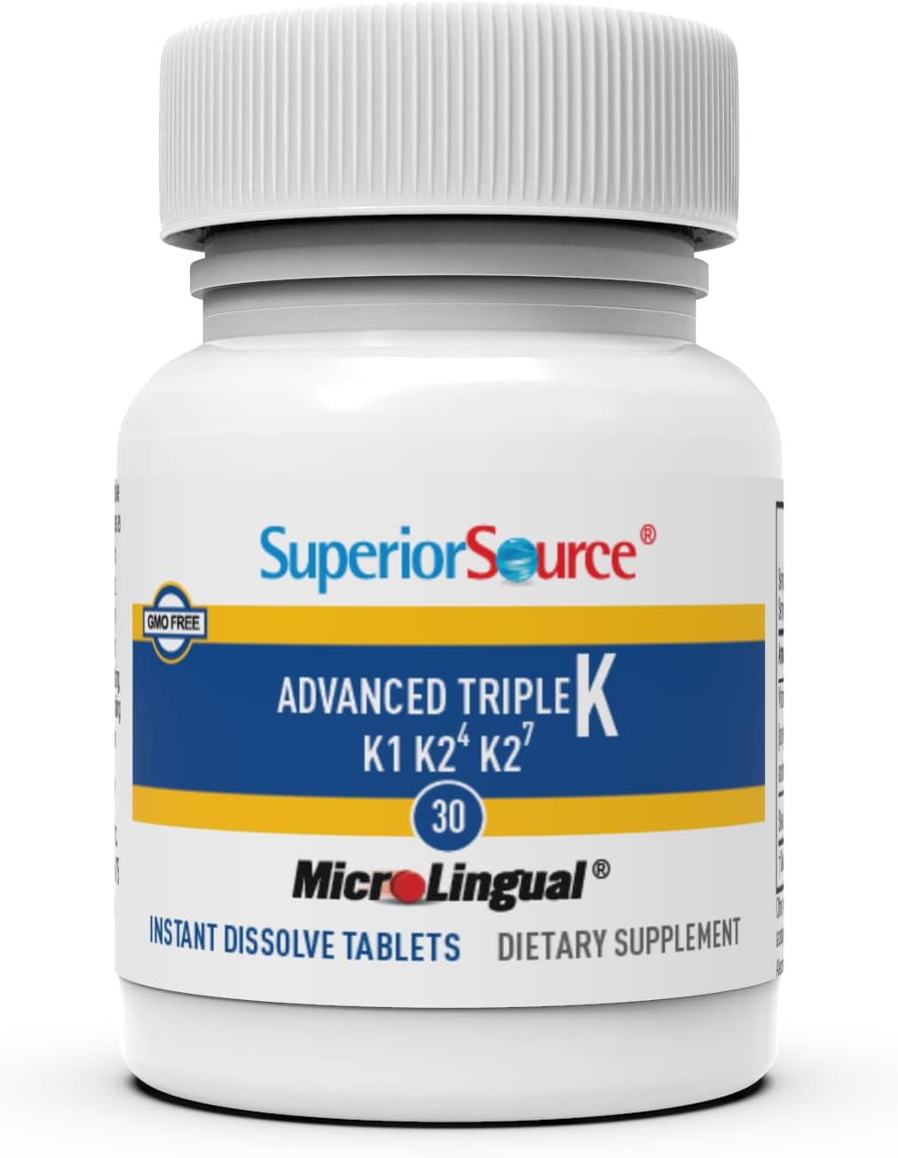 Detalle etiqueta Superior Source Triple K fórmula 3 en 1 vitaminas K