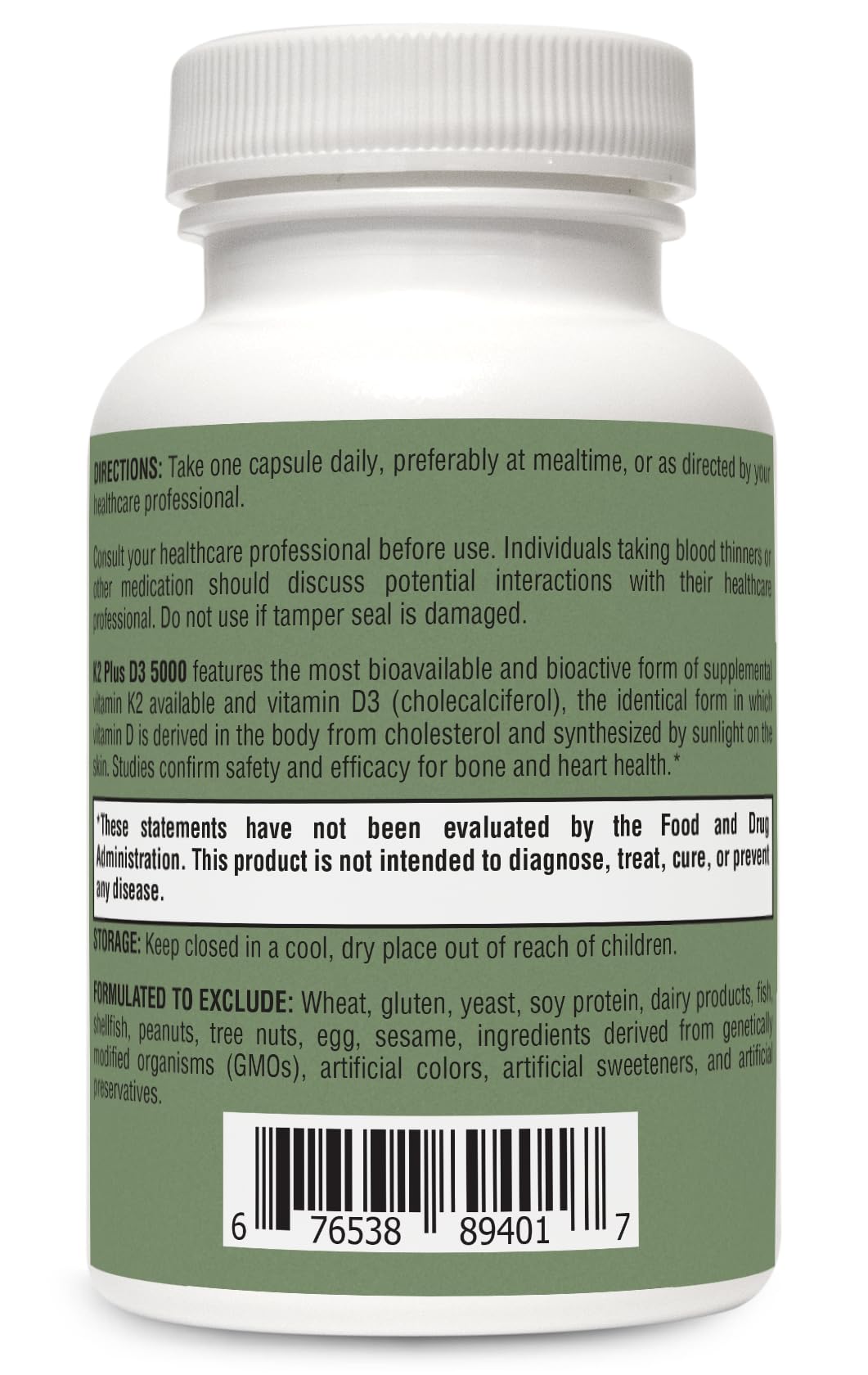 Detalle etiqueta suplemento Vitamina K2 D3 RetzlerRx