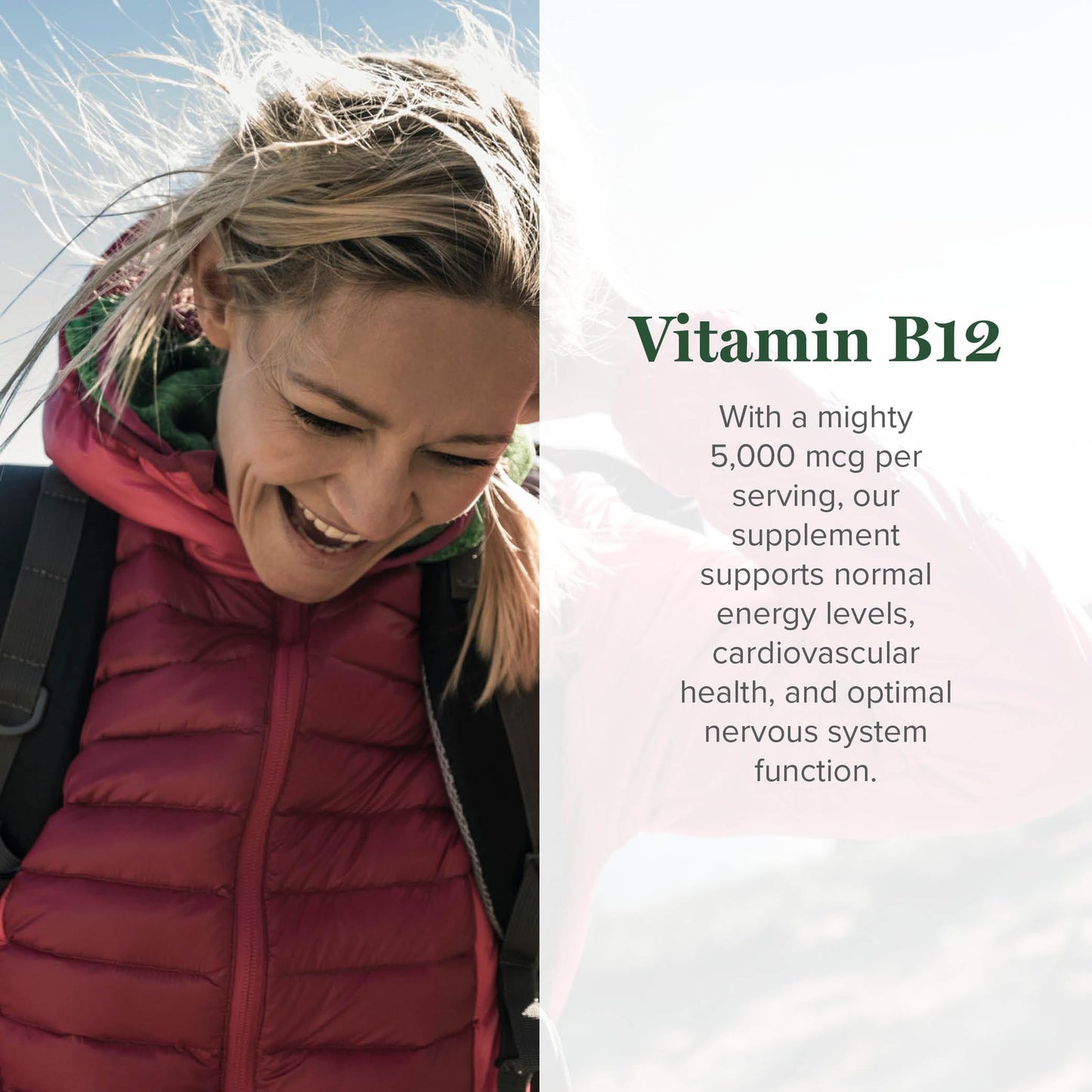 Detalle etiqueta vitamina B12 sublingual Global Healing