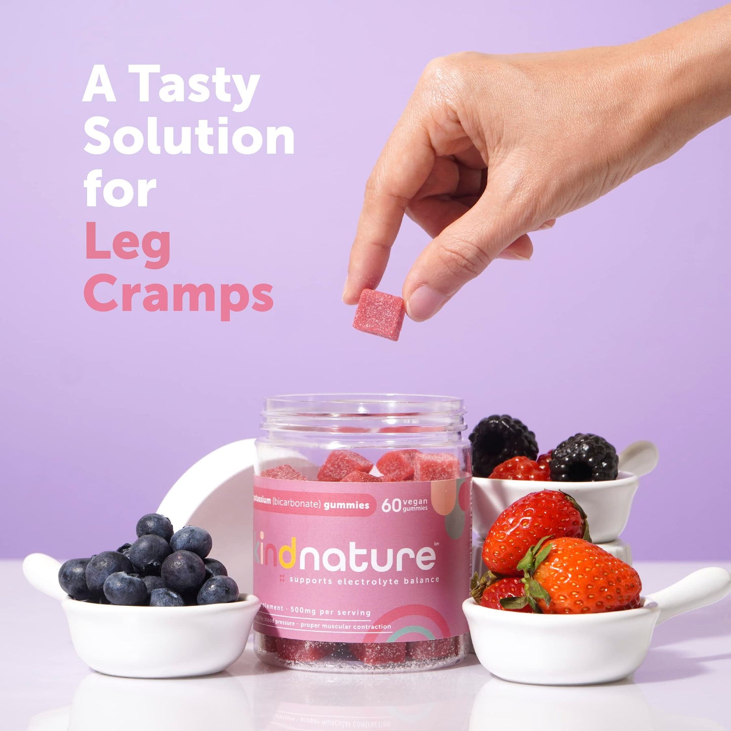 Detalle gomitas kindnature para apoyo hormonal y muscular