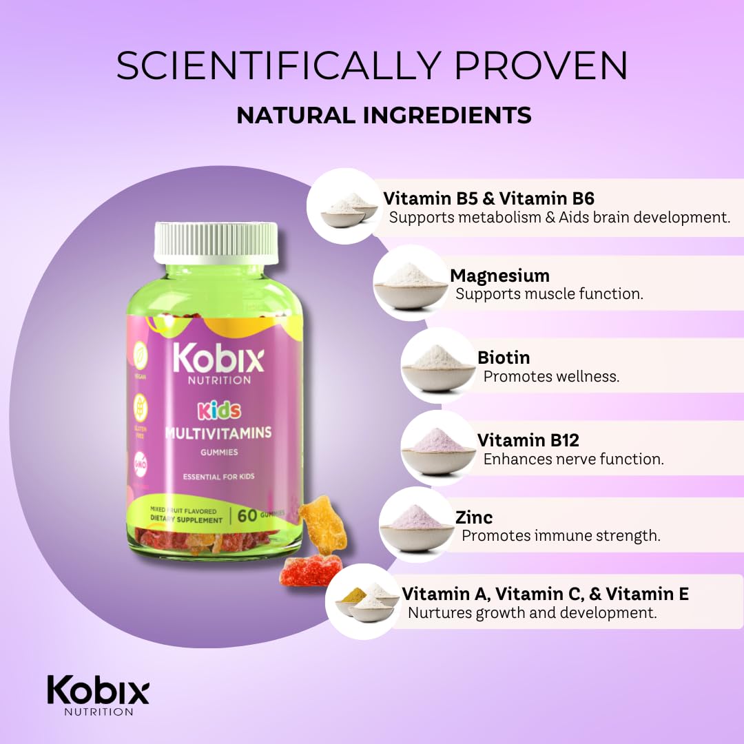 Detalle gomitas Kobix vitaminas niños sin gluten y kosher