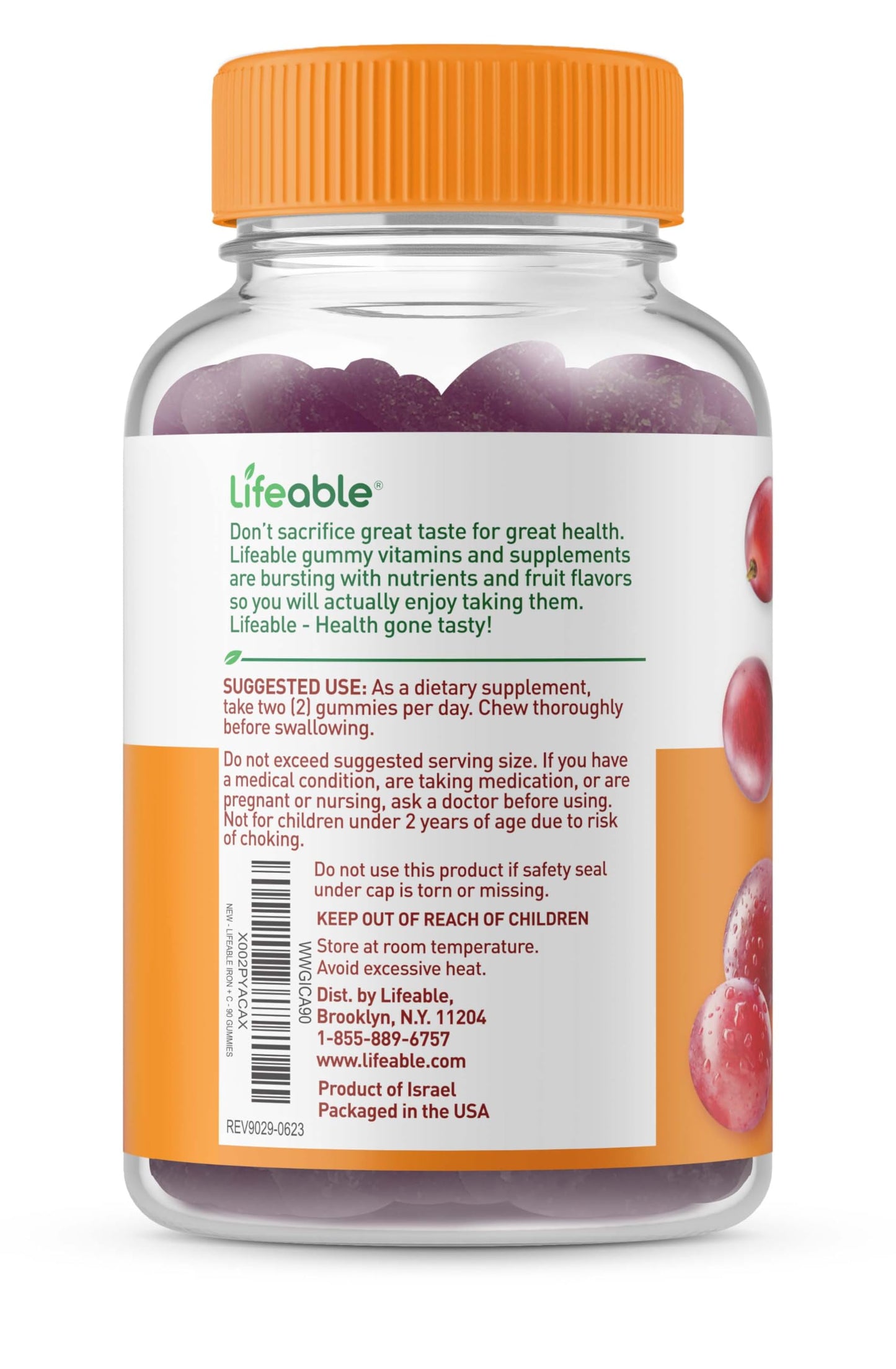 Detalle gomitas masticables Lifeable hierro y vitamina c