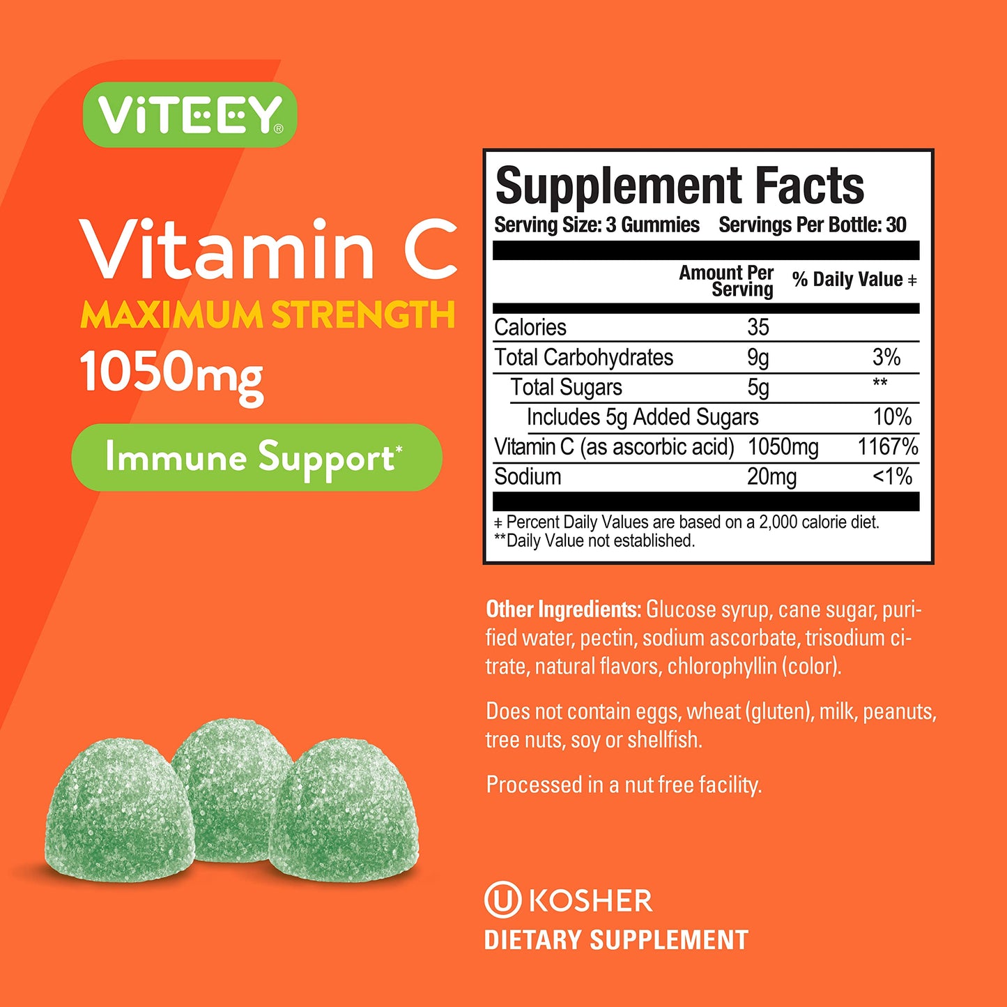 Detalle gomitas masticables vitamina c veganas Viteey