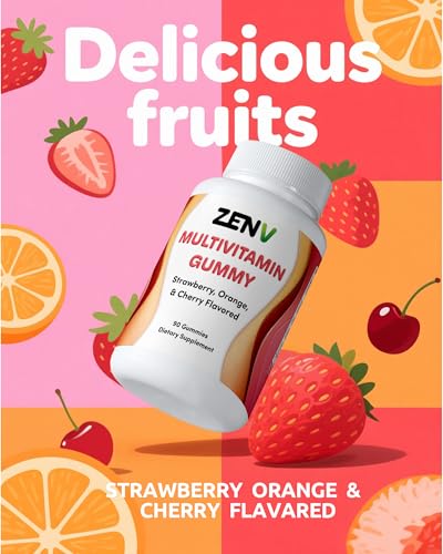 Detalle de las gomitas multivitamínicas sabor frutas de ZENV