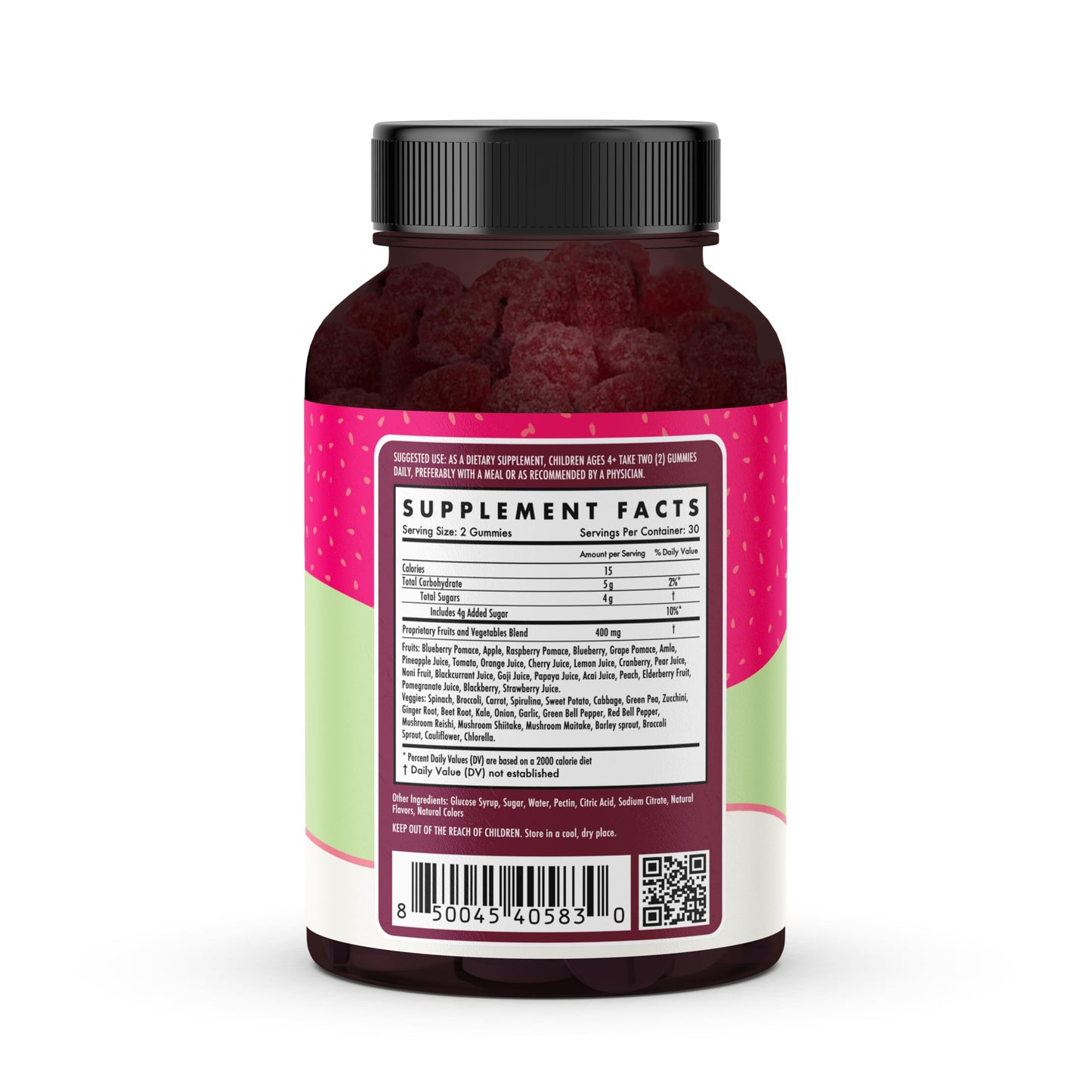 Detalle gomitas sabor frutos rojos The Wellness Company