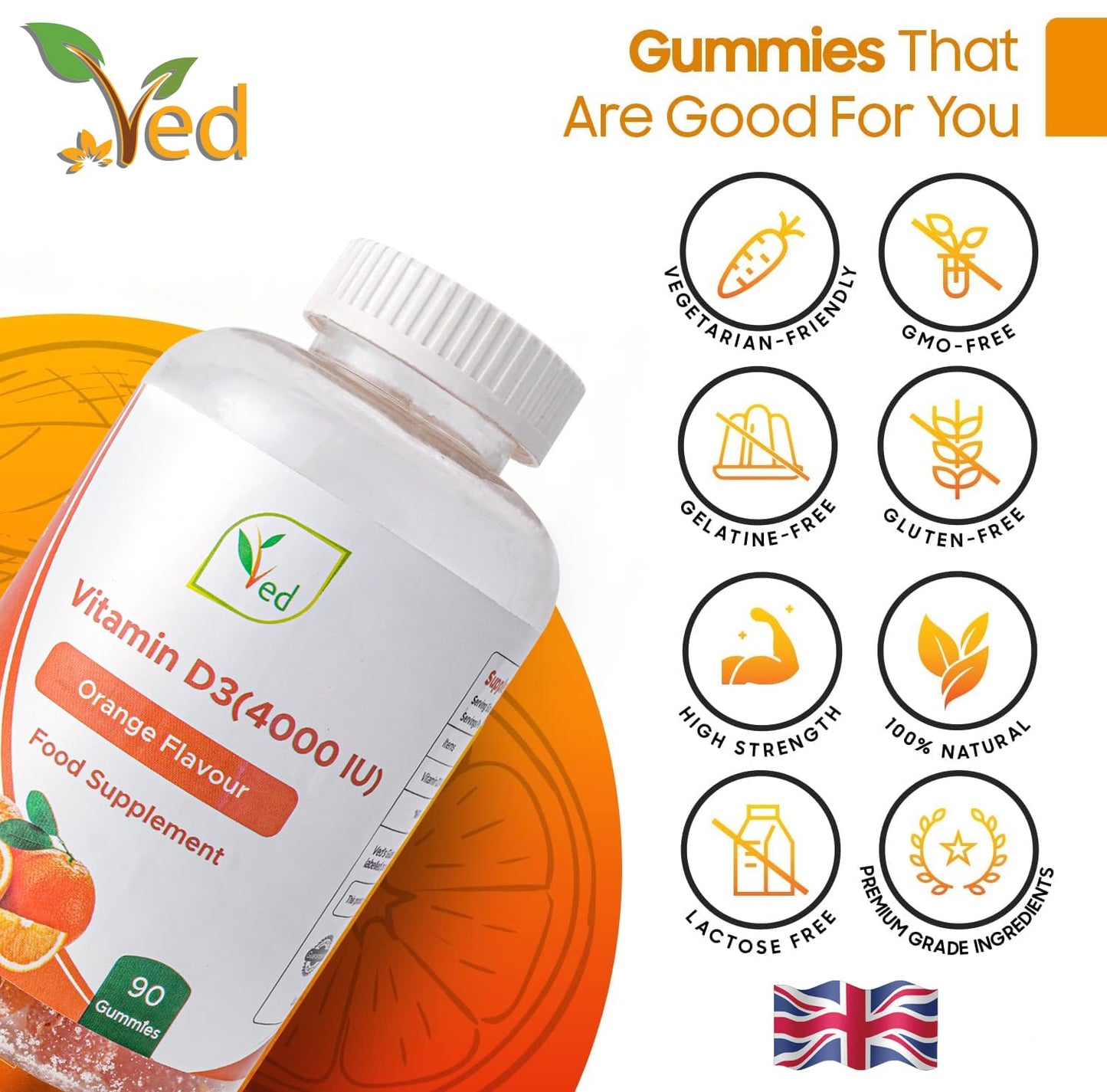 Detalle de gomitas Ved Vitamina D3 masticables